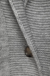 Cardigan lungo in maglia strutturata con collo a scialle