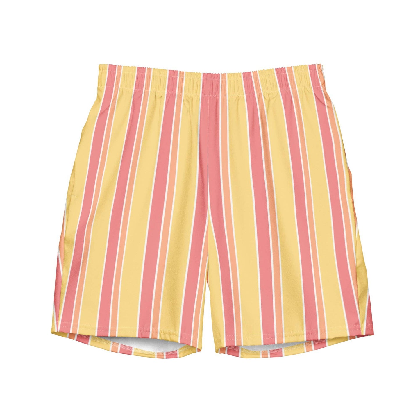 Costume da bagno corto a righe pesca
