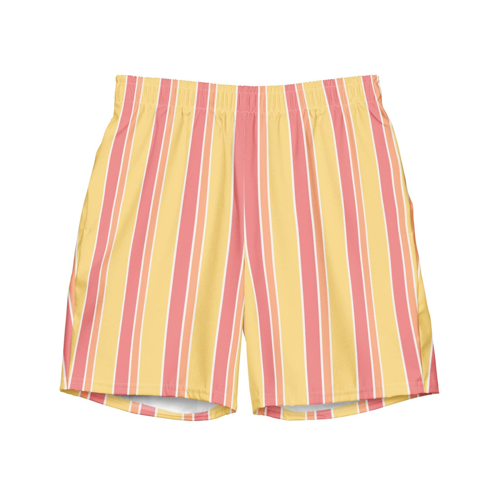 Costume da bagno corto a righe pesca