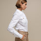 Camicia donna in cotone 100% con tasche e bottoni dorati
