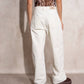 Pantaloni wide leg in cotone testurizzato