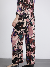 Pantaloni a palazzo floreali in viscosa