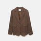 Blazer pied de poule con chiusura a bottone