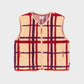 Gilet donna sherpa a quadri con zip