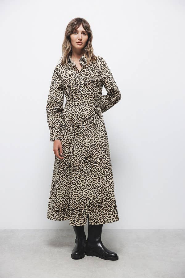 Abito camicia animalier