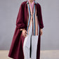 Camicia in raso a righe multicolore con polsini a contrasto