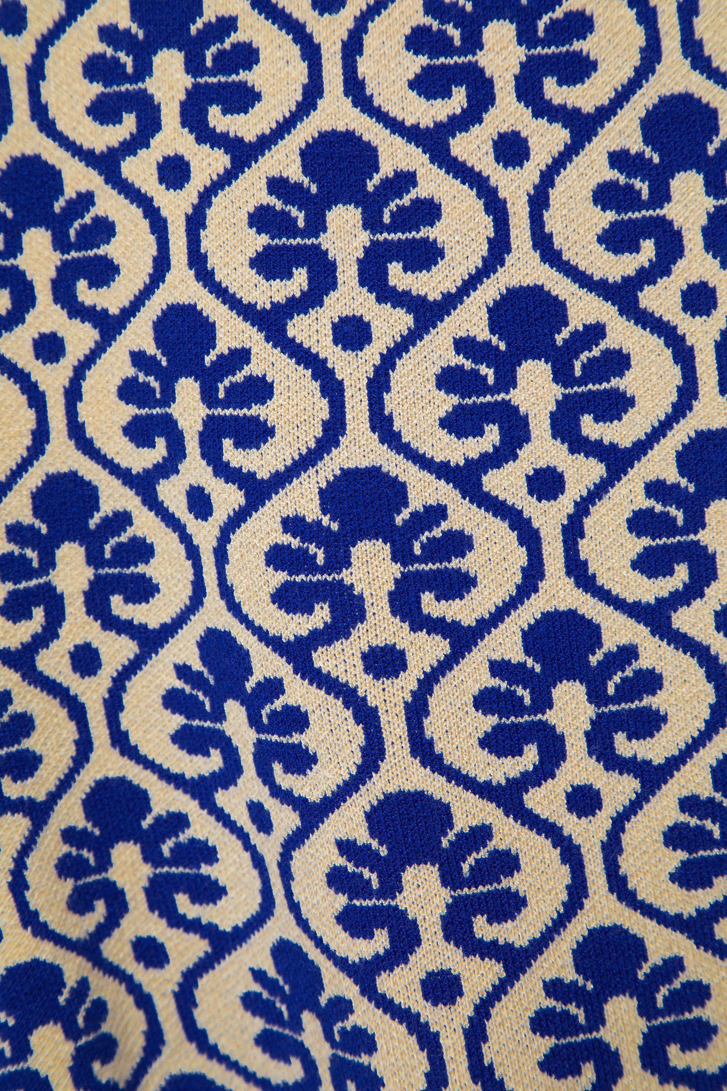 Pantaloni in maglia jacquard a motivo geometrico
