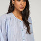 Blusa Sajona a righe blu