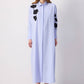 Abito camicia maxi a righe con ricamo floreale