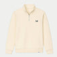 Felpa mezza zip essenziale in cotone biologico beige