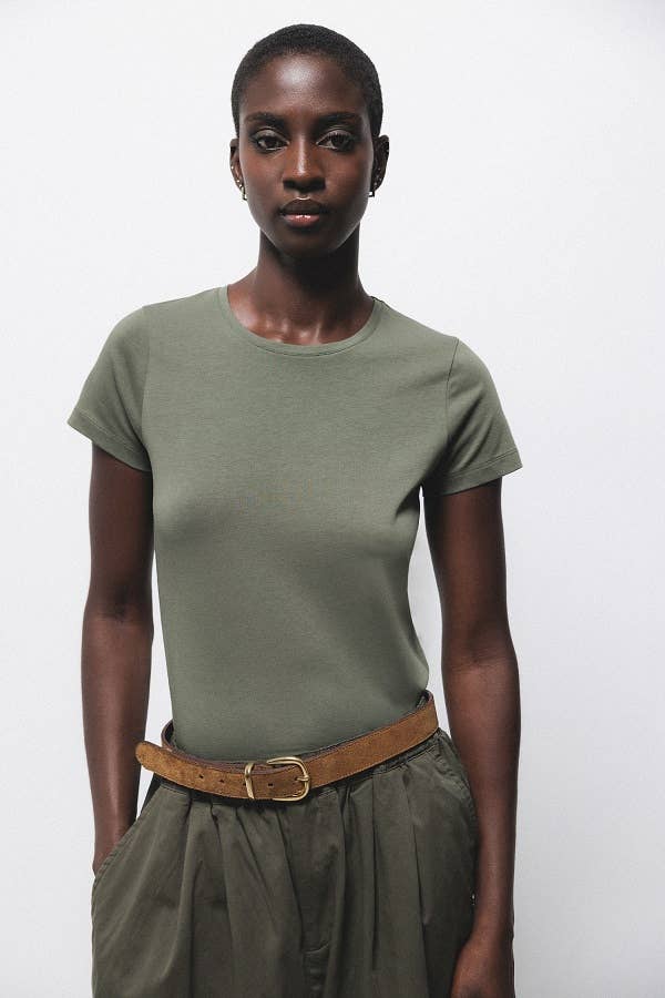 T-shirt basic girocollo in cotone