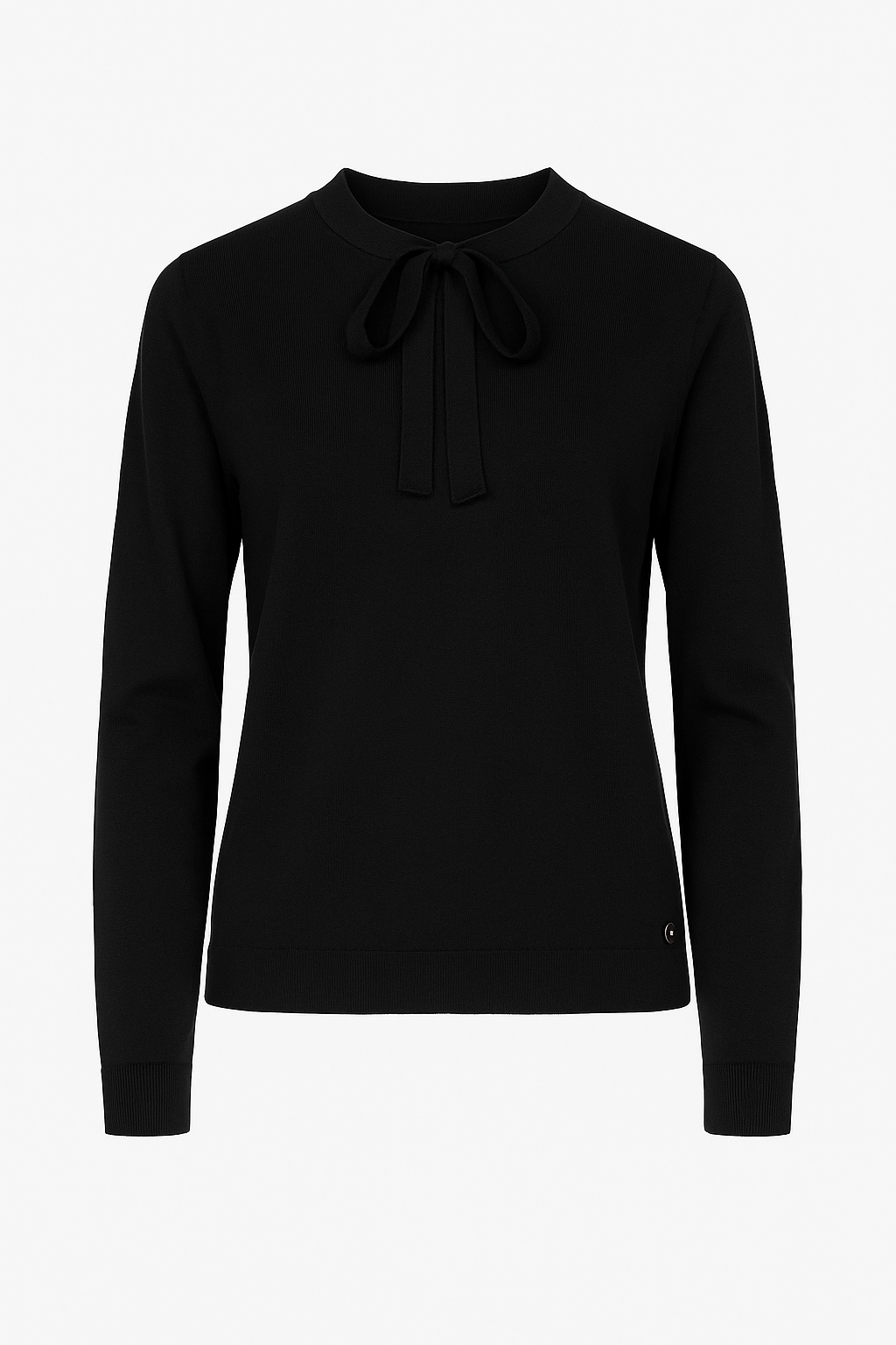 Maglia sottile con fiocco al collo
