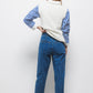 Jeans in denim con cintura