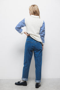 Jeans in denim con cintura