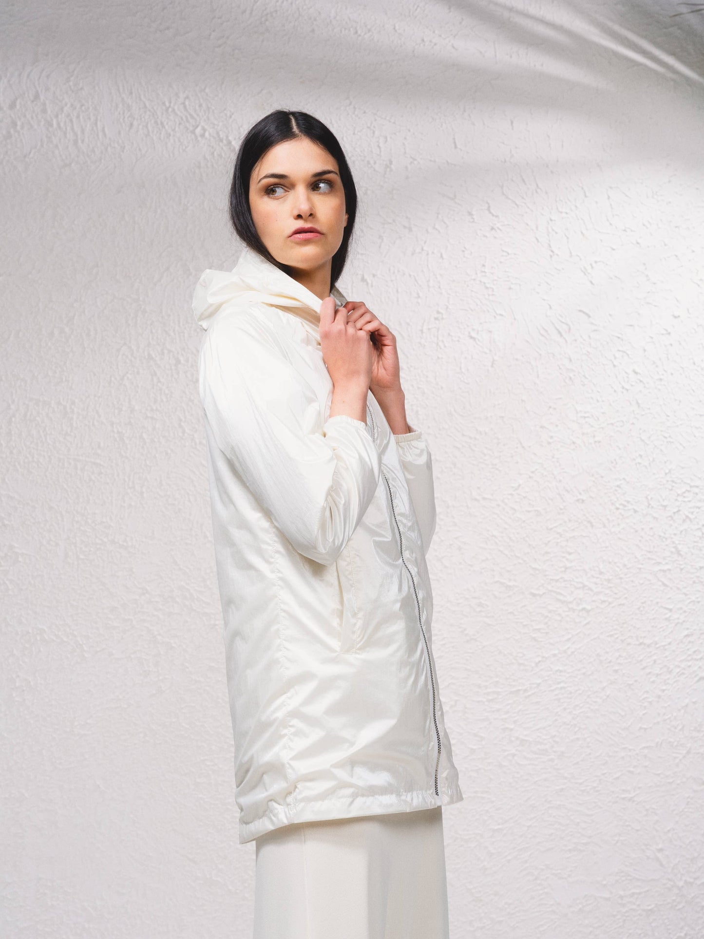 Parka impermeabile reversibile con cappuccio