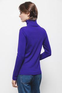 Maglione dolcevita a maglia liscia in viscosa