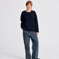 Maglione Emely in lana d’agnello biologica GOTS blu notte