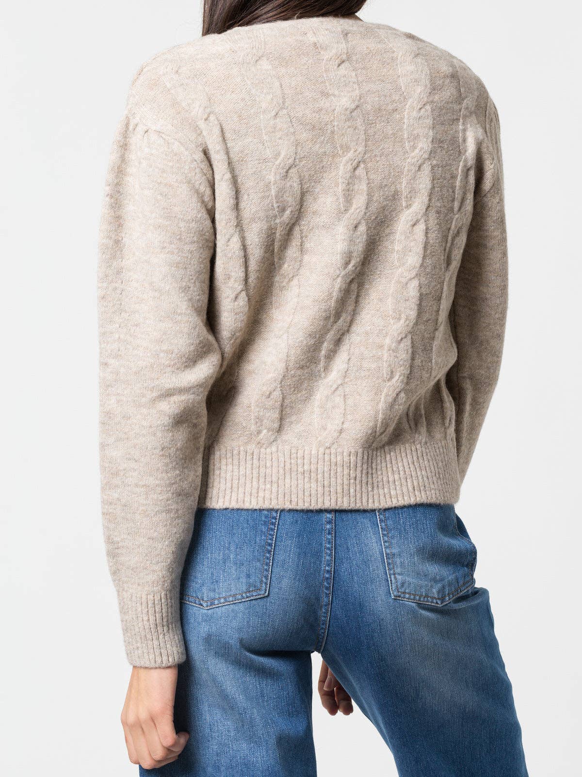Cardigan in maglia a trecce con bottoni