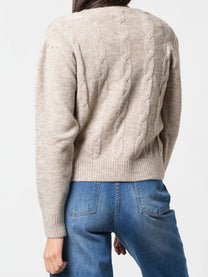 Cardigan in maglia a trecce con bottoni