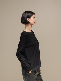 Maglione in maglia con lurex girocollo da donna