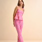 Top a spalline con stampa geometrica