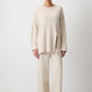 Completo in maglia a costine con bottoni