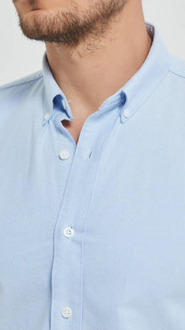 Camicia oxford azzurro cielo slim fit