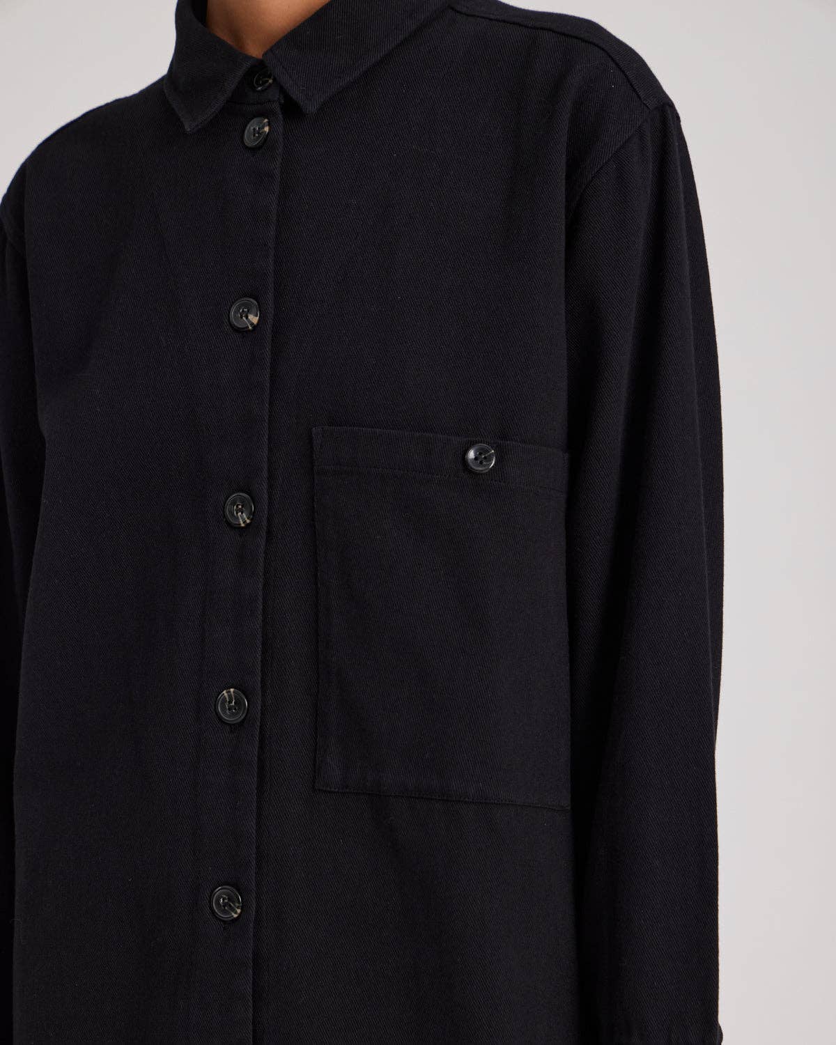 Camicia Sussie in twill di cotone biologico nero