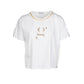 T-shirt con applicazione G in strass