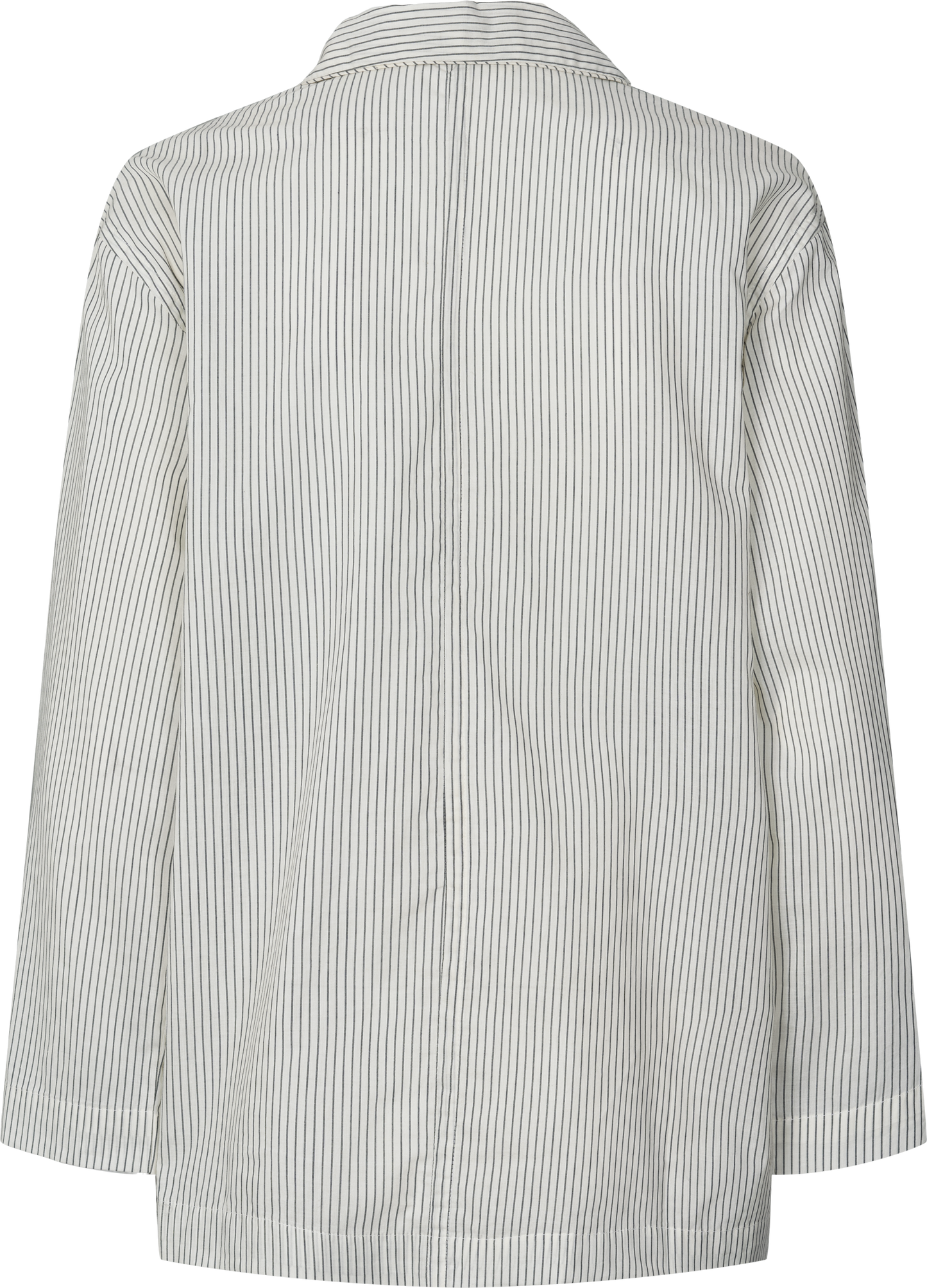 Camicia Nora in cotone biologico a righe blu denim