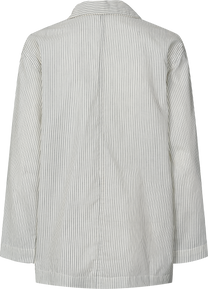 Camicia Nora in cotone biologico a righe blu denim