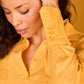 Camicia Rocio gialla in cotone con pieghe