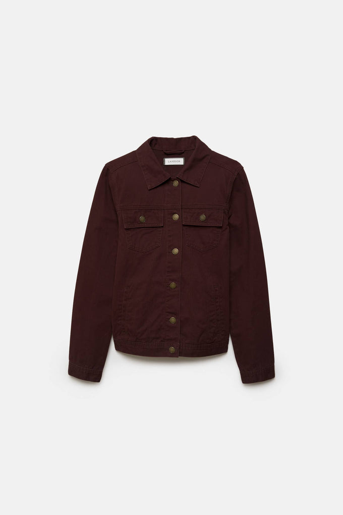 Giacca di jeans in cotone bordeaux