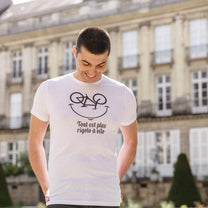 T-shirt uomo con stampa bici in cotone