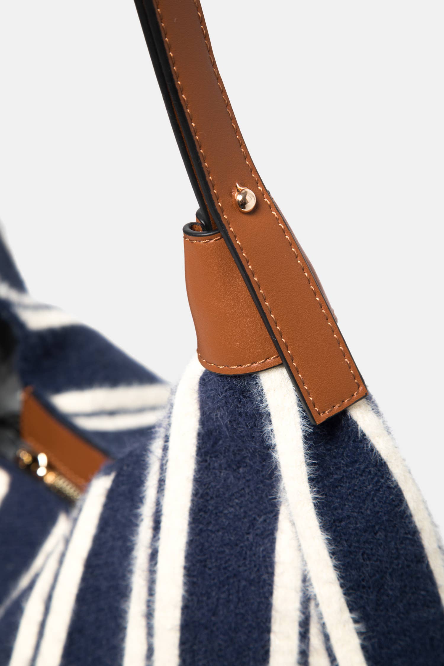 Borsa rustica a righe con tracolla