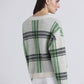Cardigan in maglia a quadri con bottoni e tasche