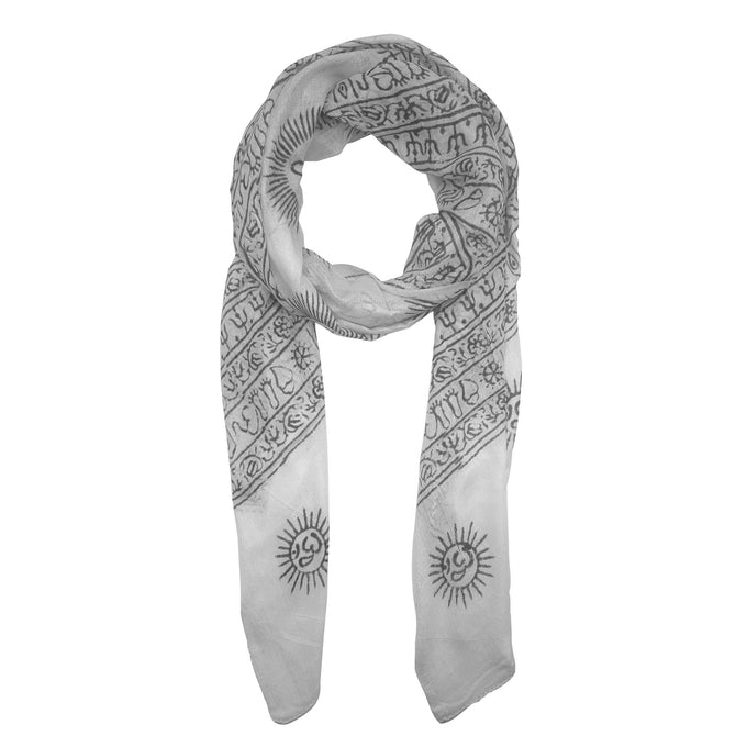 Foulard estivo in viscosa bianco con stampa
