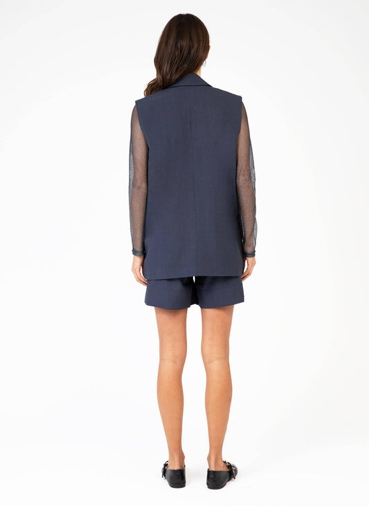 Gilet blazer Zakary indaco da donna