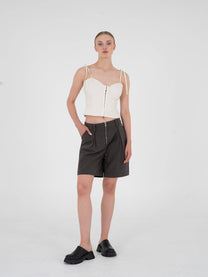 Bermuda Paris a vita bassa con zip