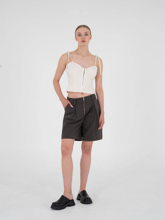 Bermuda Paris a vita bassa con zip