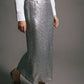 Gonna tubino midi in paillettes a vita media