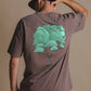 T-shirt Uomo Pigmentata Castagna con Stampa Albero