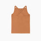 Top a costine Alambra caramello con spalline incrociate