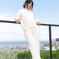 Completo minimal comodo maglione e pantaloni