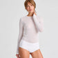 Top a Maniche Lunghe in Lana Thyra Bianco