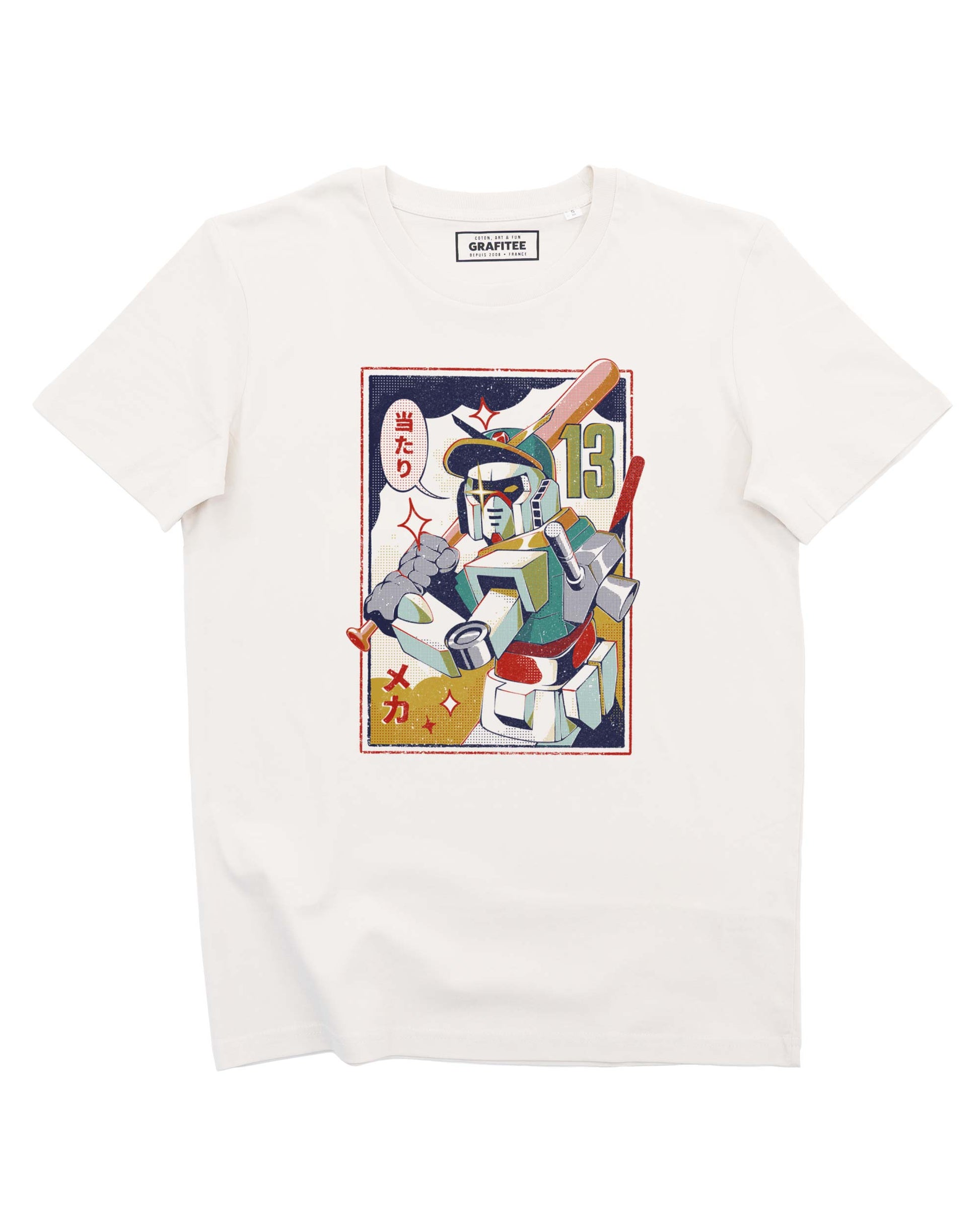 T-shirt Unisex Grafica Robot Stile Baseball in Cotone Bio