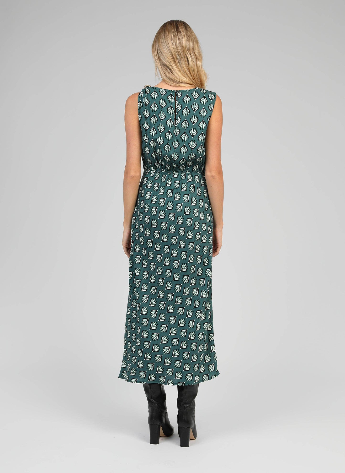 Abito midi verde Mirkala con stampa
