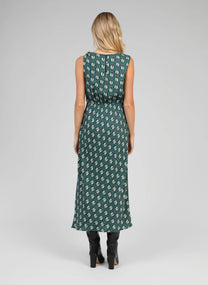 Abito midi verde Mirkala con stampa