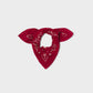 Foulard piccolo in cotone biologico con stampa grafica rosso