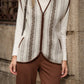 Gilet in lana jacquard con motivo geometrico